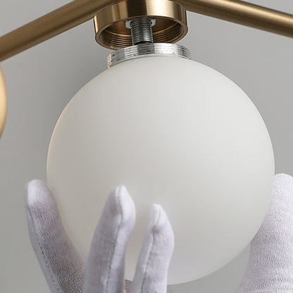 Mid-Century Iron Glass Ball 1/2/3-Light Wall Sconce Lamp