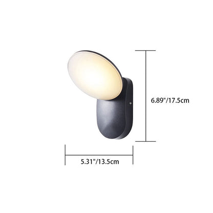 Waterproof Aluminum PC Round Shade LED Wall Sconce Lamp