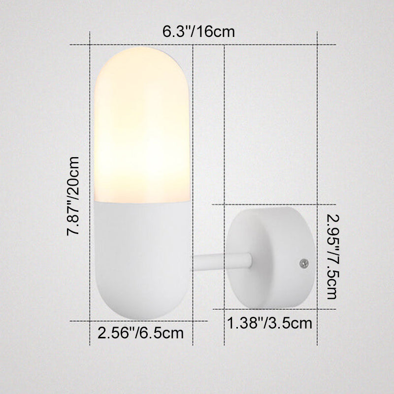 Round Column Aluminum Acrylic 1-Light Wall Sconce Lamp