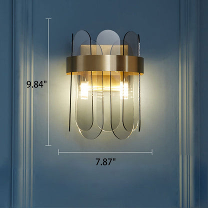 Light Glass Combination Design 2-Light Wall Sconce Lamp