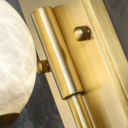 Chinese Marble Spherical Shade 1-Light Wall Sconce Lamp