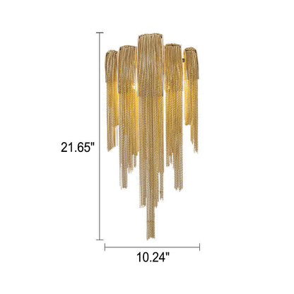 Postmodern Luxury Aluminum Chain Tassel 2-Light Wall Sconce