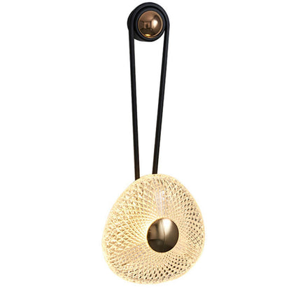 Light Wrought Iron Aluminum Round LED Wall Sconce Lamp
