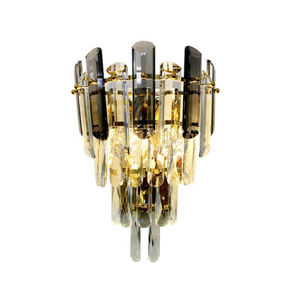 Luxury Crystal Multi-Layer Column 1-Light Wall Sconce Lamp