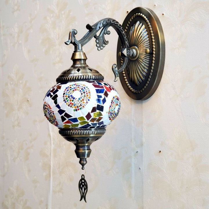 European Exotic Cracked Glass 1-Light Wall Sconce Lamp