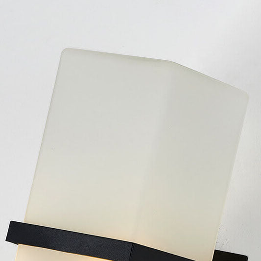 Outdoor Column Frosted Glass Shade 1-Light Wall Sconce Lamp