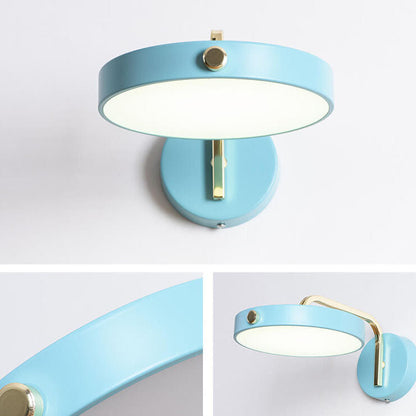 Macaron Color Round Head Iron Acrylic LED Wall Sconce Lamp