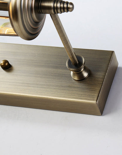 Bronze Column Bar 1-Light Mirror Front Wall Sconce Lamp