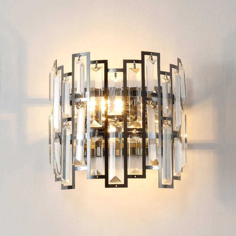 Stainless Multiple Rectangular 1/2 Light Wall Sconce Lamp