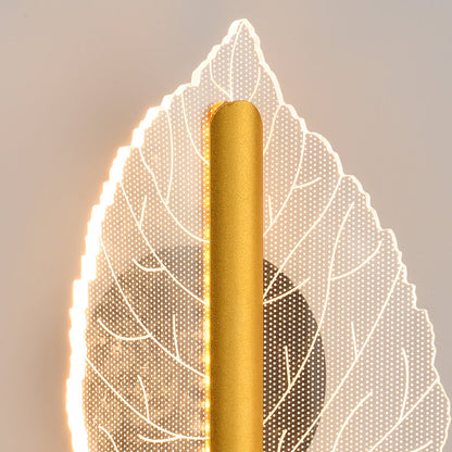 Deco Iron Acrylic Leave Teardrop Shape LED Wall Sconce Lamp