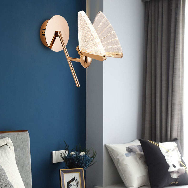 Deco Alloy Butterfly Shape Acrylic LED Wall Sconce Lamp