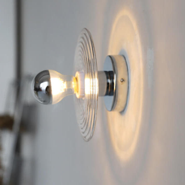 Water Transparent Glass Iron 1-Light Wall Sconce Lamp