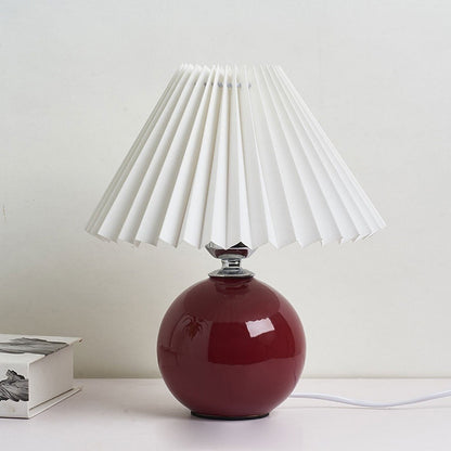Nordic Minimalist Ceramic Pleated 1-Light Table Lamp