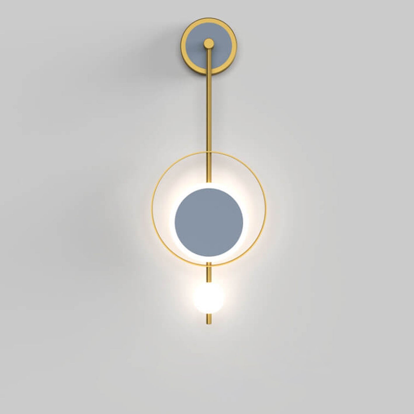 Iron Circle Straight Arm LED Light Wall Sconce Lamp