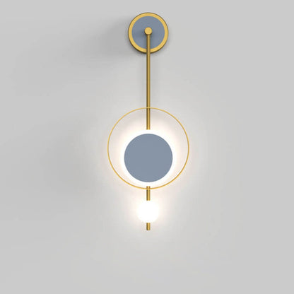Iron Circle Straight Arm LED Light Wall Sconce Lamp