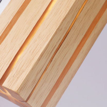 Geometric Cuboid Cracked Wood Grain LED Wall Sconce Lamp