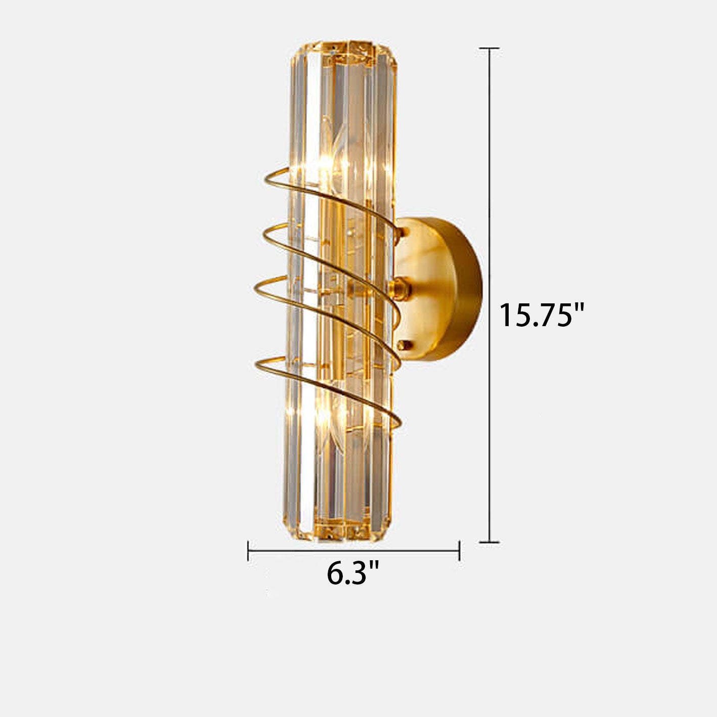 Brass Crystal Geometric Ring 2/3 Light Wall Sconce Lamp