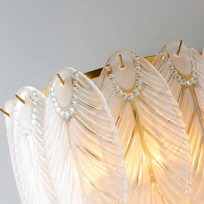 Light Feather Iron Glass 2/3-Light Wall Sconce Lamp