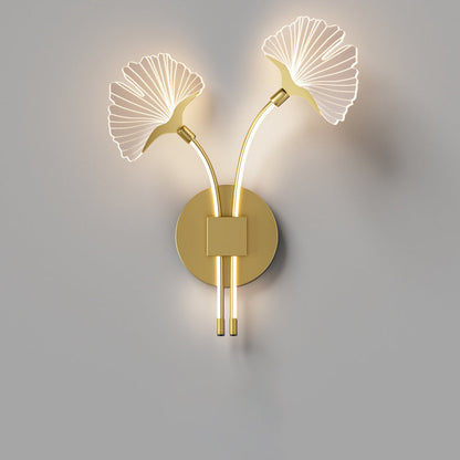 Ginkgo Leaf Iron Aluminium Acrylic LED Wall Sconce Lamp