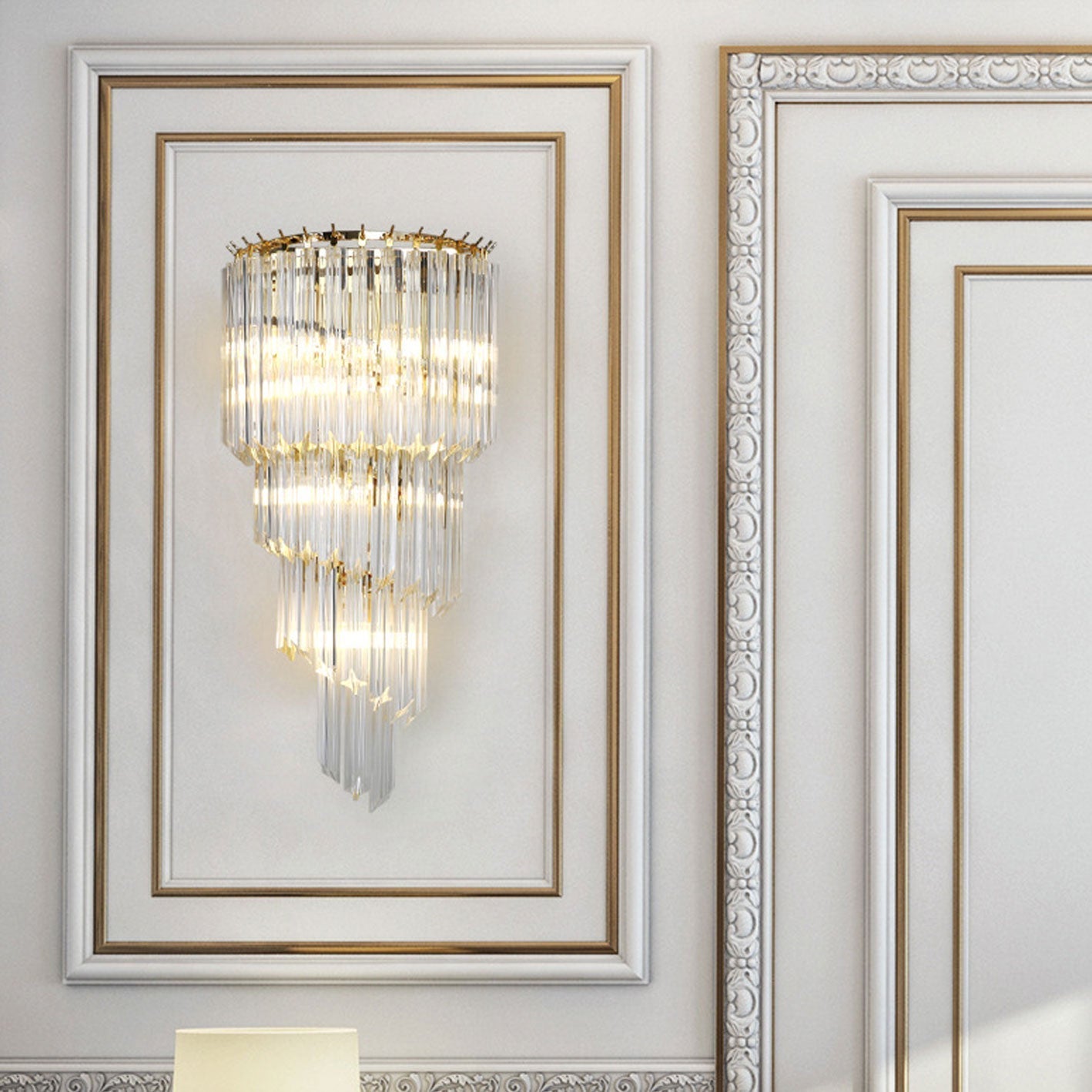 Modern Luxury Crystal Four Layers 4-Light Wall Sconce Lamp