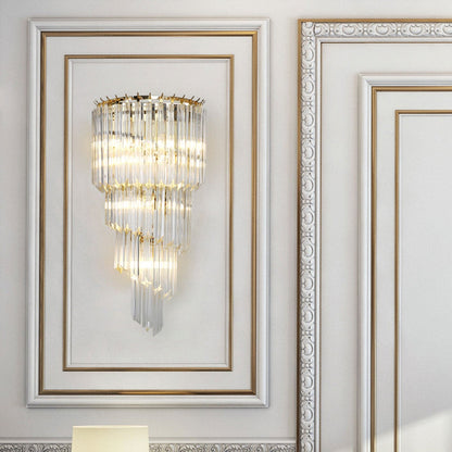 Modern Luxury Crystal Four Layers 4-Light Wall Sconce Lamp