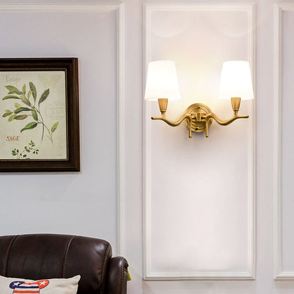 Copper Glass Swan Neck Glass 1/2 Light Wall Sconce Lamp