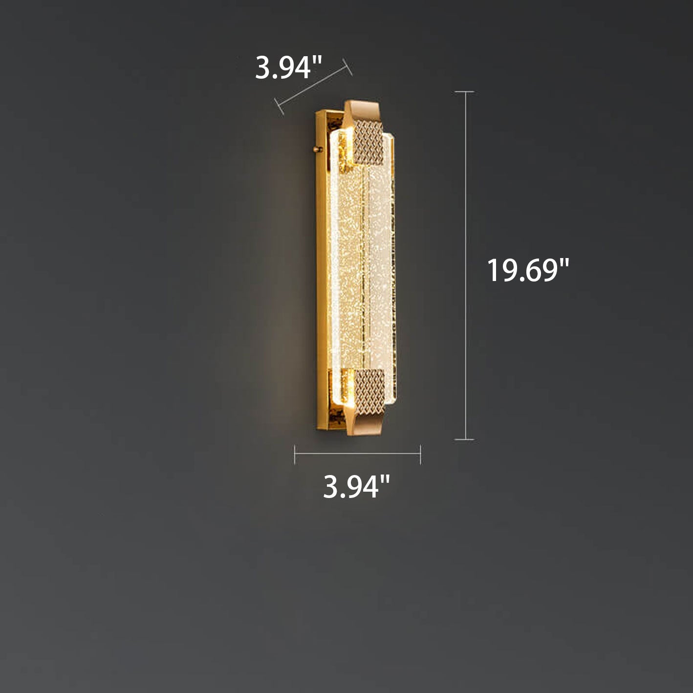 Luxury Bubble Crystal Square Alloy LED Wall Sconce Lamp