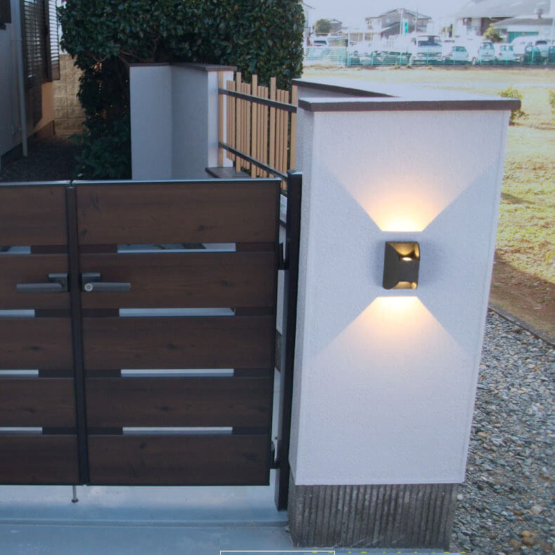 Outdoor Square Up and Down Glow LED Wall Sconce Lamp