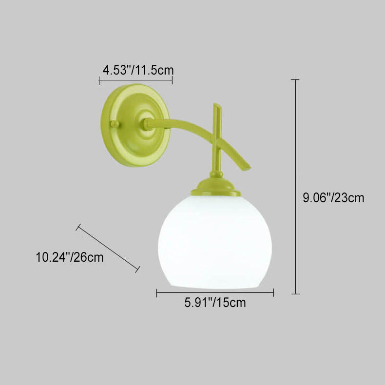 Modern Art Deco Round Glass Metal 1-Light Wall Sconce Lamp