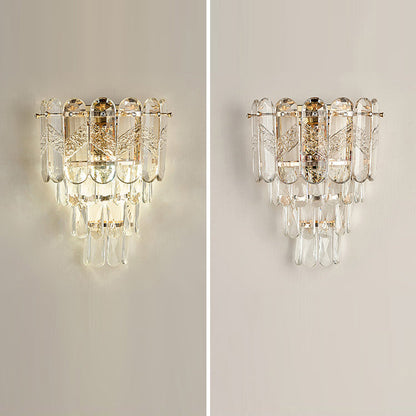 Brilliant Crystal Stack Iron 2-Light Wall Sconce Lamp