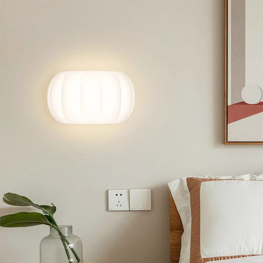 Minimalist Acrylic Pumpkin Shade Iron LED Wall Sconce Lamp