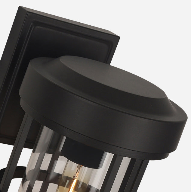 Simplicity Glass Cylinder 1-Light Outdoor Wall Sconce Lamp