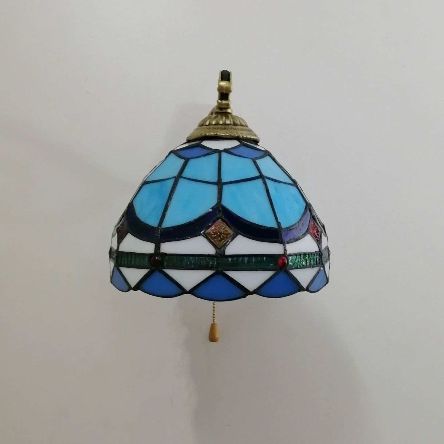 Tiffany Resin Glass Flower Shape 1-Light Wall Sconce Lamp