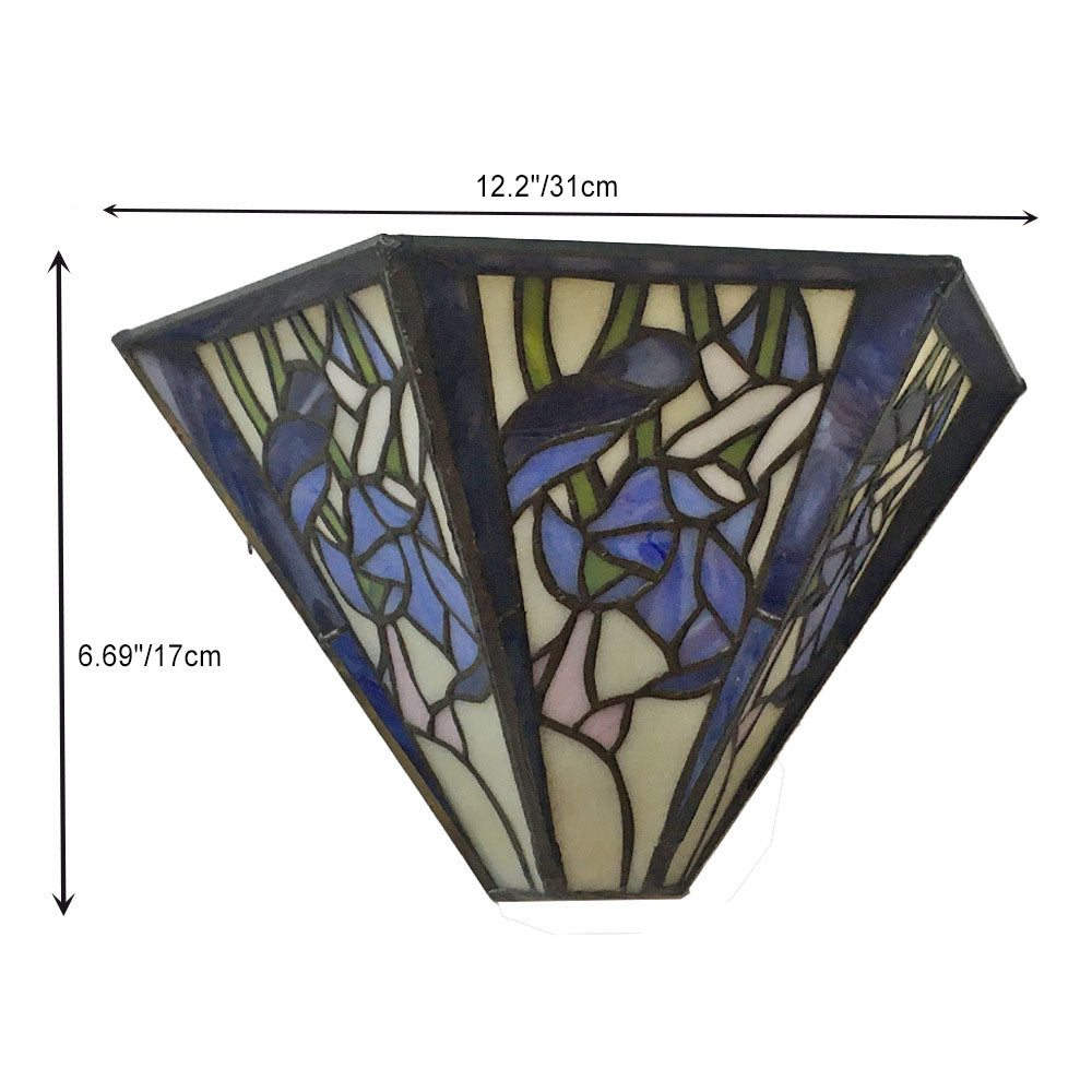 Tiffany Flower Dragonfly 1-Light Wall Sconce Lamp
