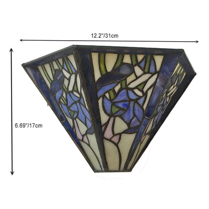 Tiffany Flower Dragonfly 1-Light Wall Sconce Lamp
