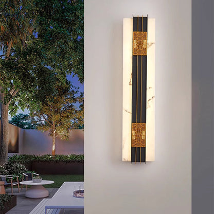 Chinese Stainless Steel Faux Marble LED Wall Sconce Lamp