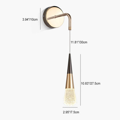 Light Aluminum Crystal Diamond Shape LED Wall Sconce Lamp