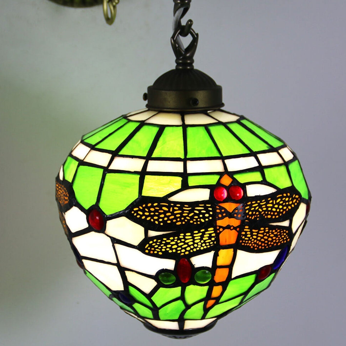 Tiffany Globe Stained Glass 1-Light Wall Sconce Lamp