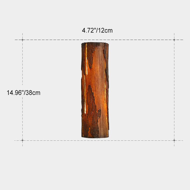 Resin Imitation Rock Stump Shade LED Wall Sconce Lamp