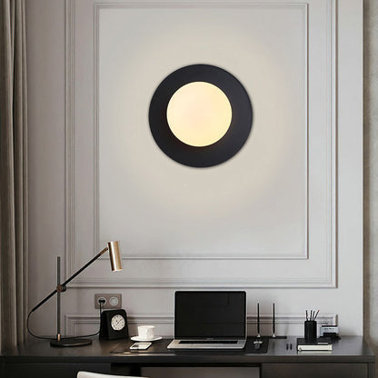 Minimalist Round Orb Iron Glass 1-Light Wall Sconce Lamp