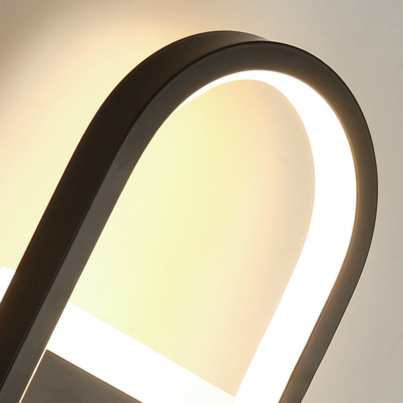 Iron Silicone Elliptical Circular Arc LED Wall Sconce Lamp