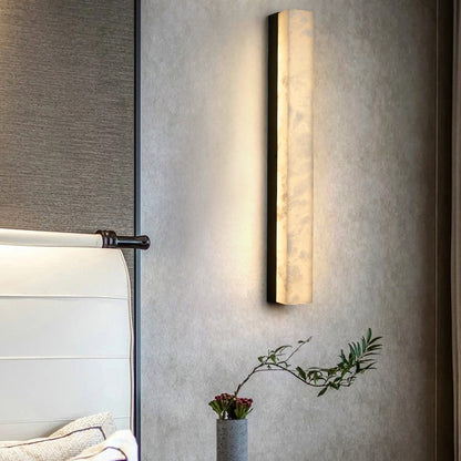 Modern Minimalist Strip Copper Marble LED Wall Sconce Lamp