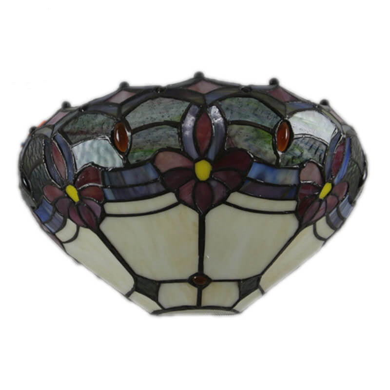 Tiffany Flower Stained Glass Bowl 1-Light Wall Sconce Lamp