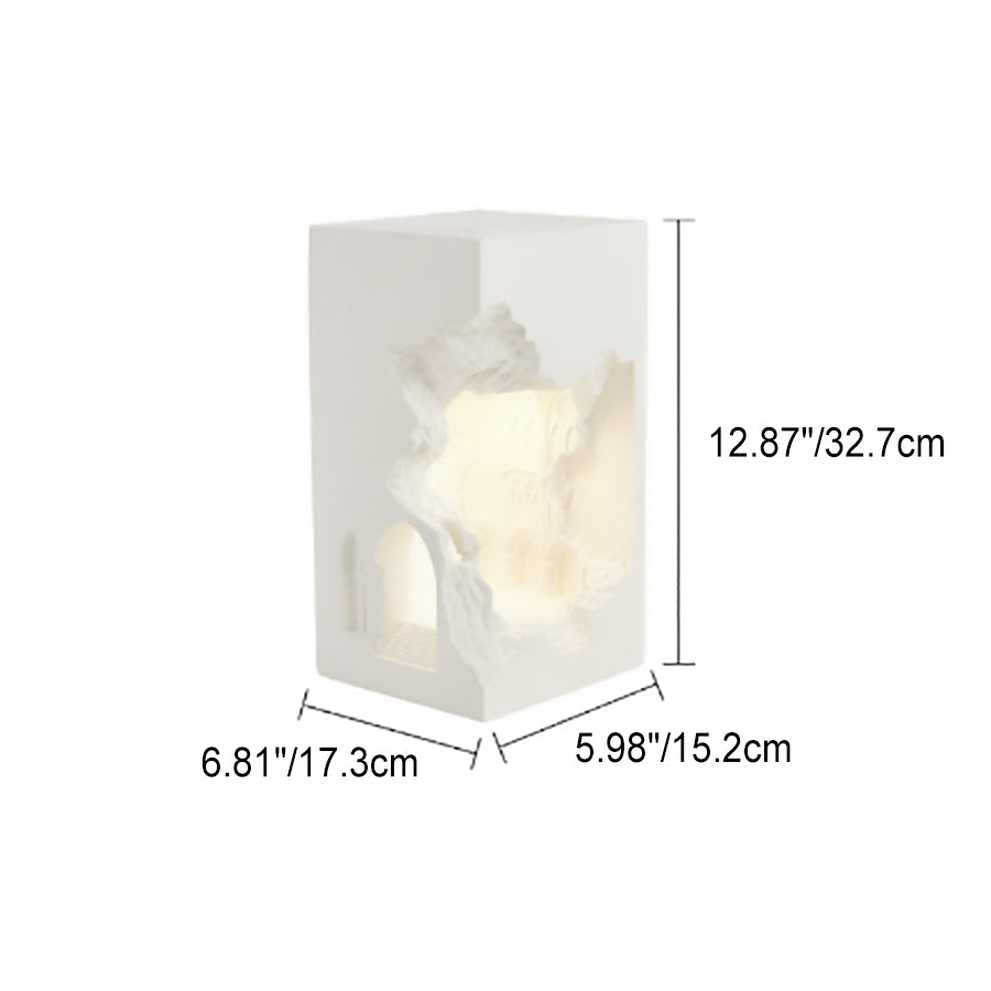 Rectangular Plaster Recessed 1-Light Wall Sconce Lamp