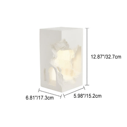Rectangular Plaster Recessed 1-Light Wall Sconce Lamp