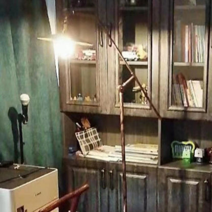 Industrial Bronze 1-Light Boom Arm Standing Floor Lamps