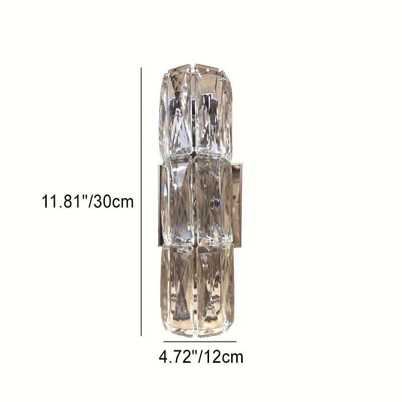 Luxury Silver Crystal Column 3/4/6 Light Wall Sconce Lamp
