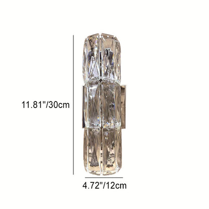 Luxury Silver Crystal Column 3/4/6 Light Wall Sconce Lamp