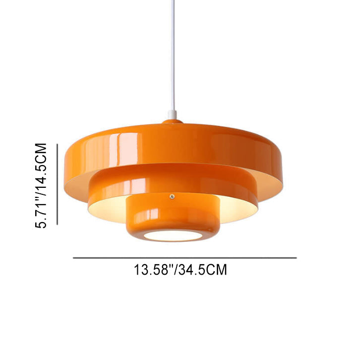 Nordic Vintage Multi-Layered Round Metal Pendant Light