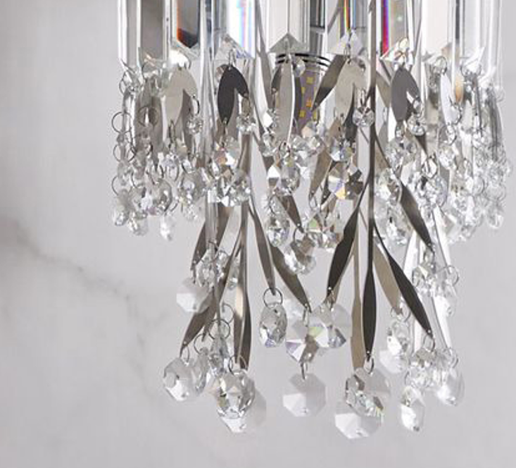 Cylinder Stainless Steel Crystal 1-Light Wall Sconce Lamp